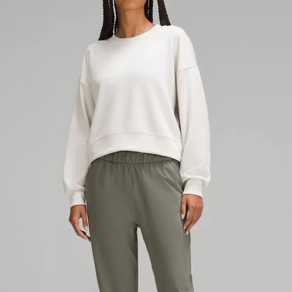 Lululemon Softstream Perfectly Oversized Crop Sweatshirt, White, size: 8